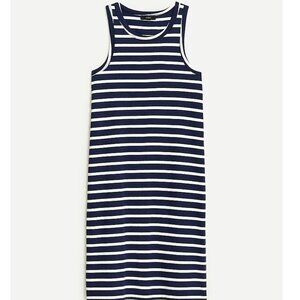 J. Crew Knit Cutaway Mini Dress in Navy/White Stripe - size L